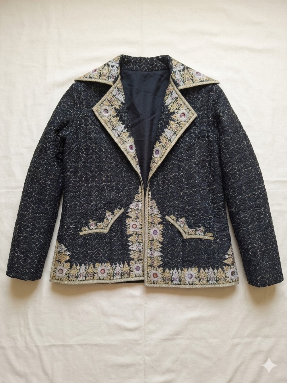 Burlington Aztec Print Quilted Embroidered Coat Jacket Size L